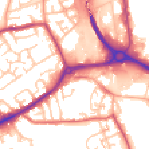 Daytime road noise heatmap for DY4 7AR