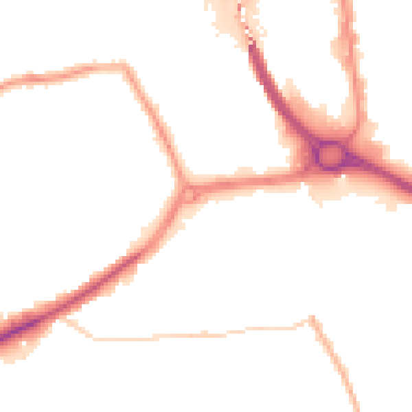 Night-time road noise heatmap for DY4 7AR