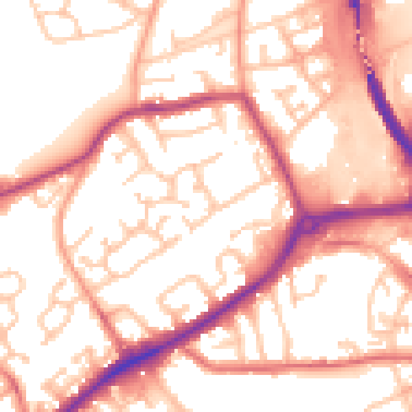 Daytime road noise heatmap for DY4 7BG