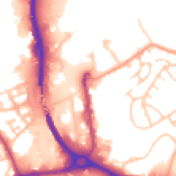 Daytime road noise heatmap for DY4 7BS