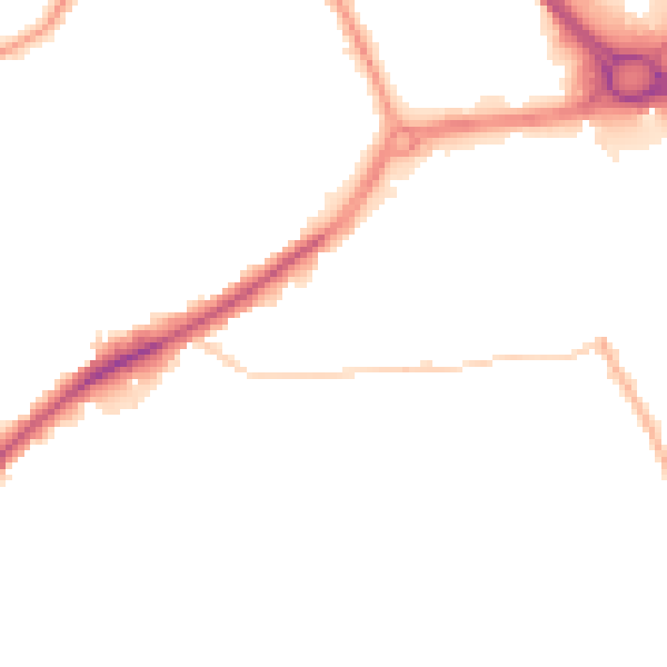 Night-time road noise heatmap for DY4 7DZ