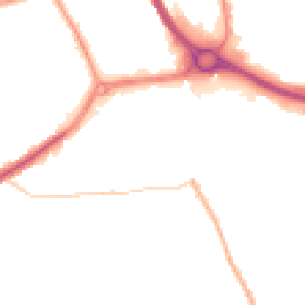 Night-time road noise heatmap for DY4 7ER