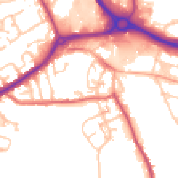 Daytime road noise heatmap for DY4 7ES