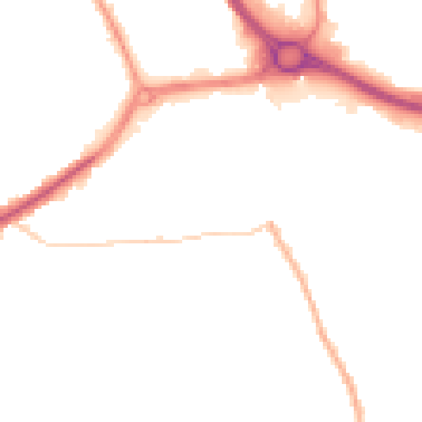 Night-time road noise heatmap for DY4 7ES