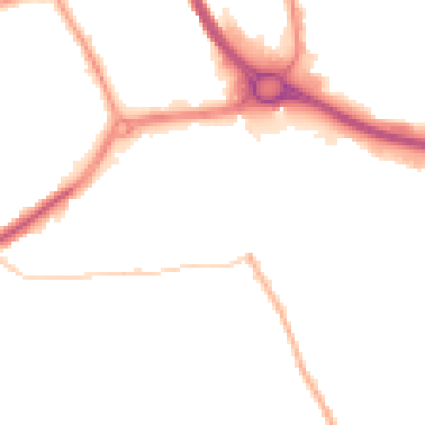 Night-time road noise heatmap for DY4 7EY