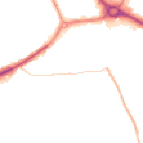 Night-time road noise heatmap for DY4 7JB