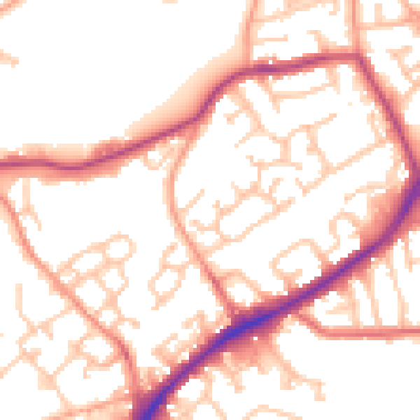 Daytime road noise heatmap for DY4 7LB
