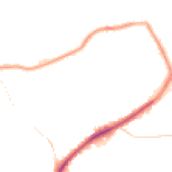 Night-time road noise heatmap for DY4 7LB