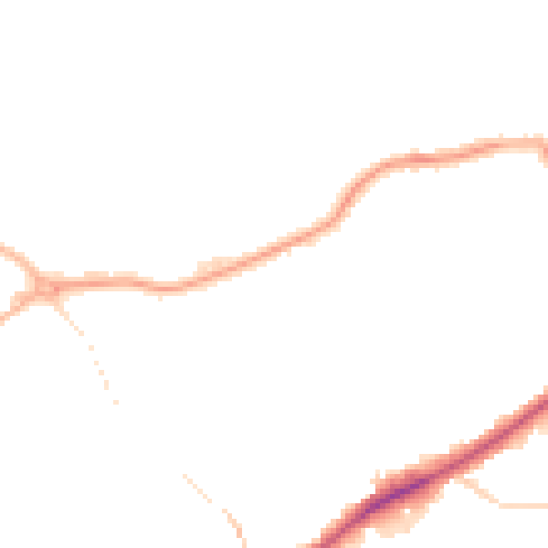 Night-time road noise heatmap for DY4 7ND