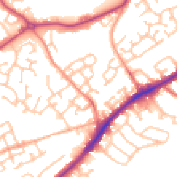 Daytime road noise heatmap for DY4 7NX