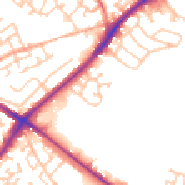 Daytime road noise heatmap for DY4 7RX