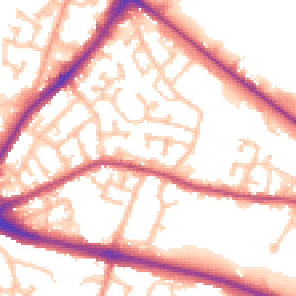Daytime road noise heatmap for DY4 7SS