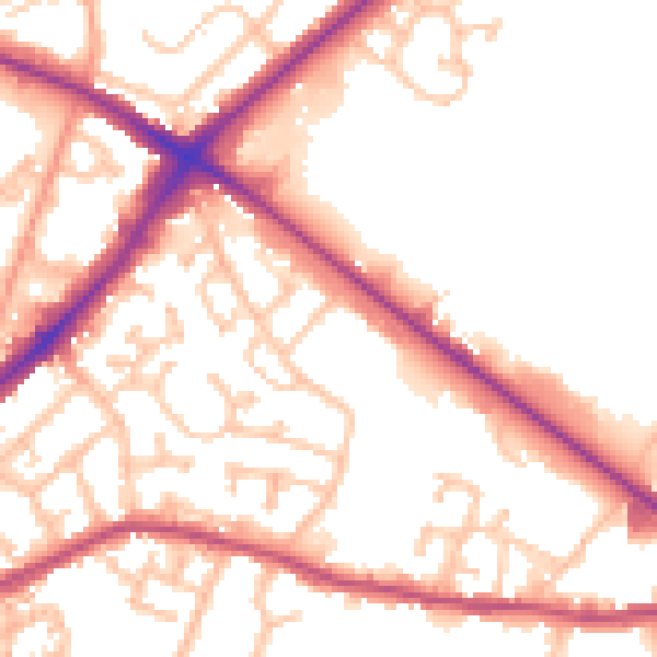 Daytime road noise heatmap for DY4 7TR