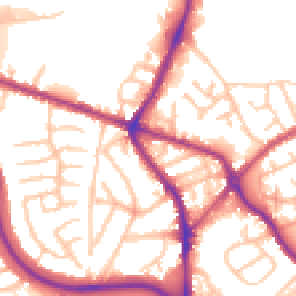 Daytime road noise heatmap for DY4 8DF