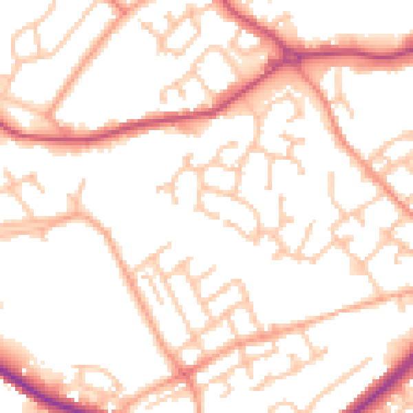Daytime road noise heatmap for DY4 8GX