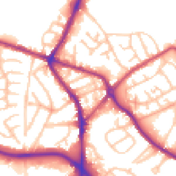 Daytime road noise heatmap for DY4 8HZ