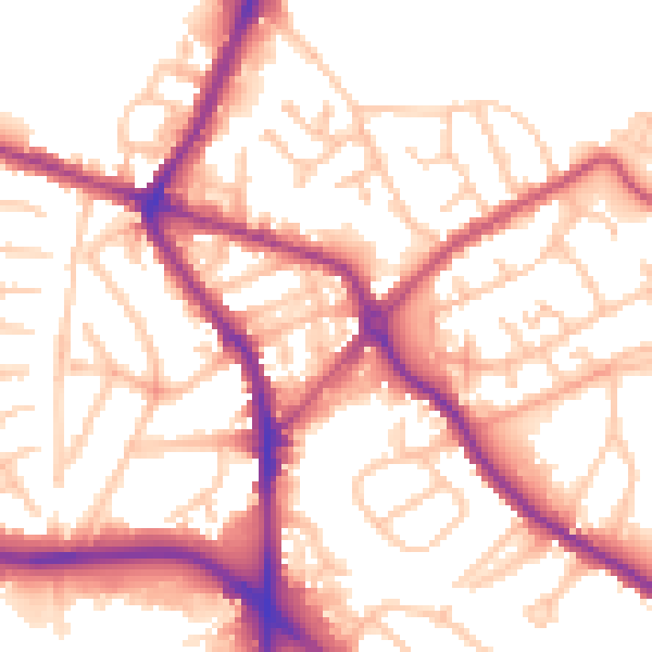 Daytime road noise heatmap for DY4 8JA