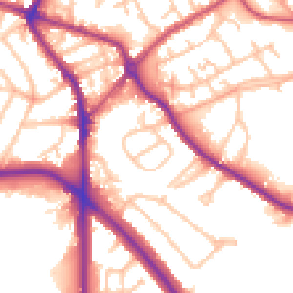 Daytime road noise heatmap for DY4 8PQ