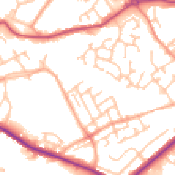 Daytime road noise heatmap for DY4 8SL