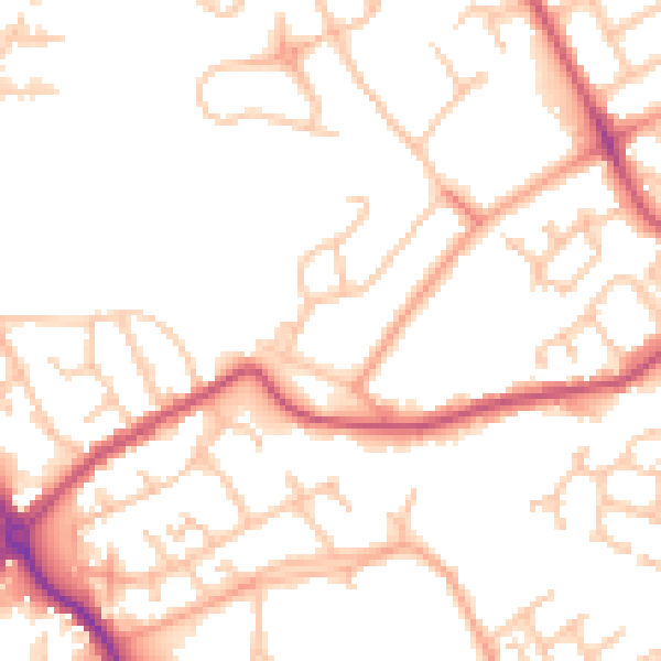 Daytime road noise heatmap for DY4 9BD