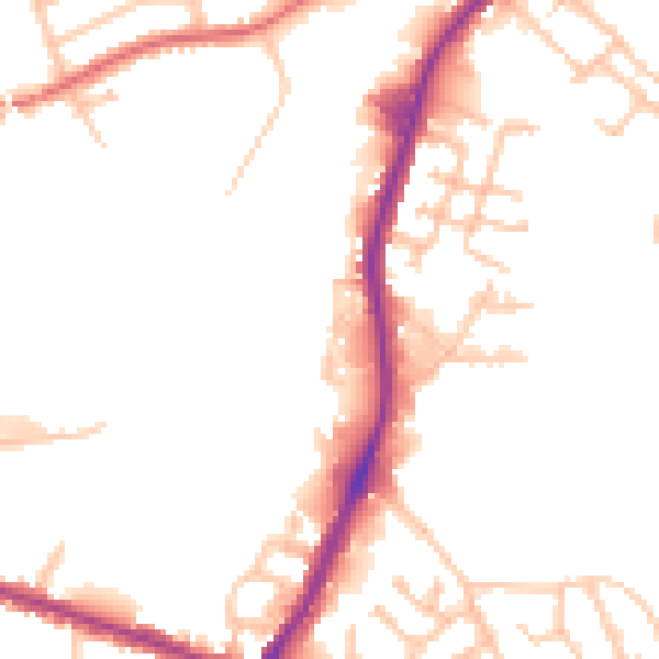 Daytime road noise heatmap for DY4 9BX