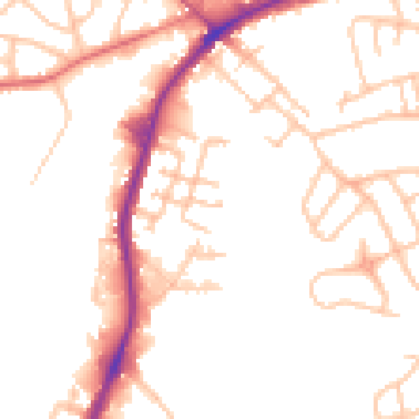 Daytime road noise heatmap for DY4 9EF