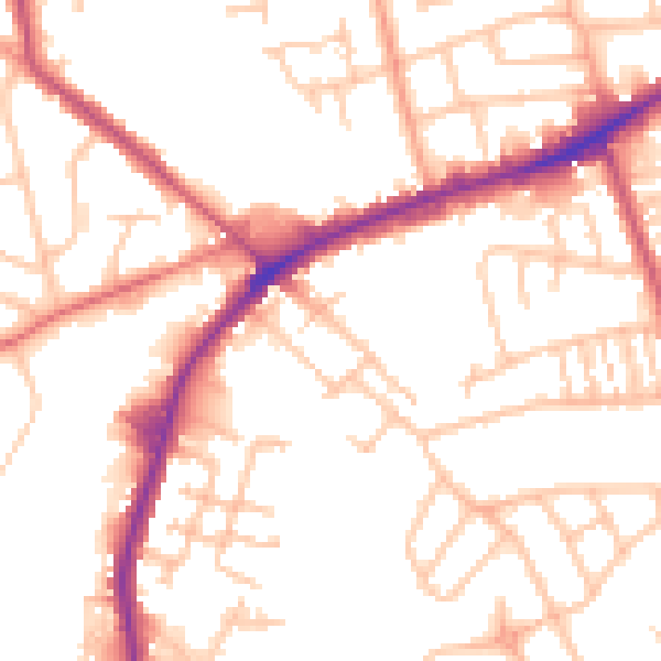 Daytime road noise heatmap for DY4 9HL