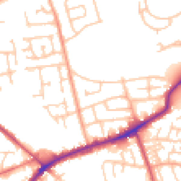 Daytime road noise heatmap for DY4 9LJ