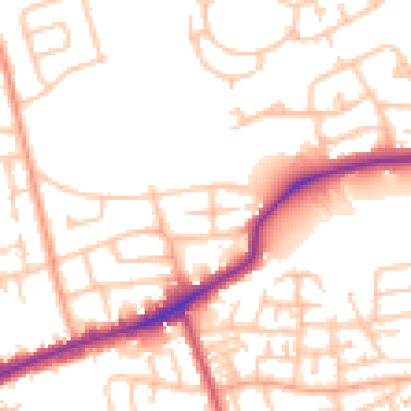 Daytime road noise heatmap for DY4 9LS