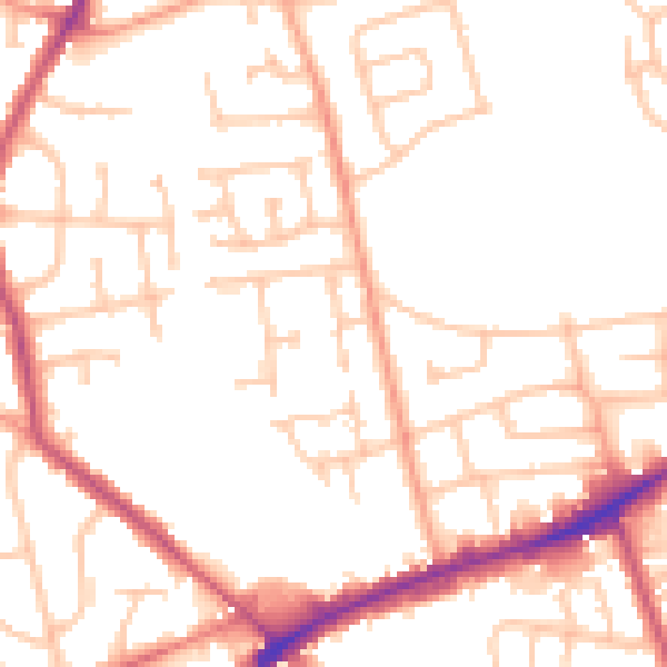 Daytime road noise heatmap for DY4 9LY