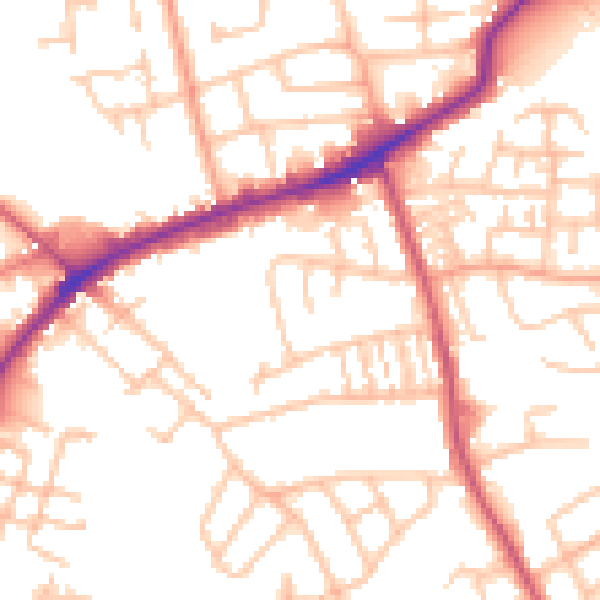 Daytime road noise heatmap for DY4 9NH