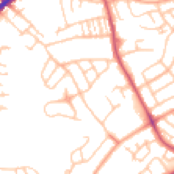 Daytime road noise heatmap for DY4 9QZ