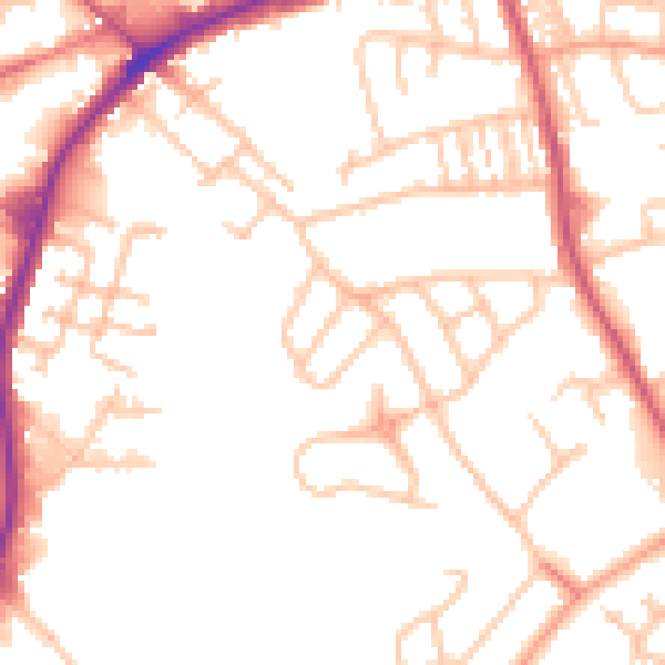 Daytime road noise heatmap for DY4 9RL
