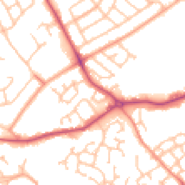 Daytime road noise heatmap for DY4 9RQ