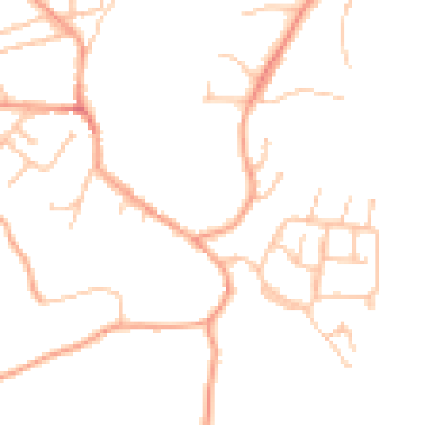 Daytime road noise heatmap for DY7 6LE