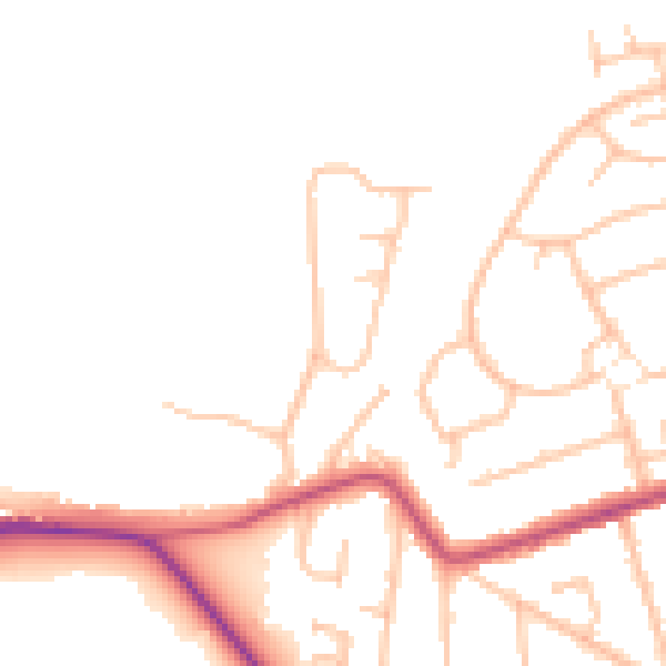 Daytime road noise heatmap for DY7 6SB