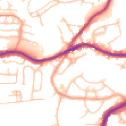 Daytime road noise heatmap for DY9 7PS