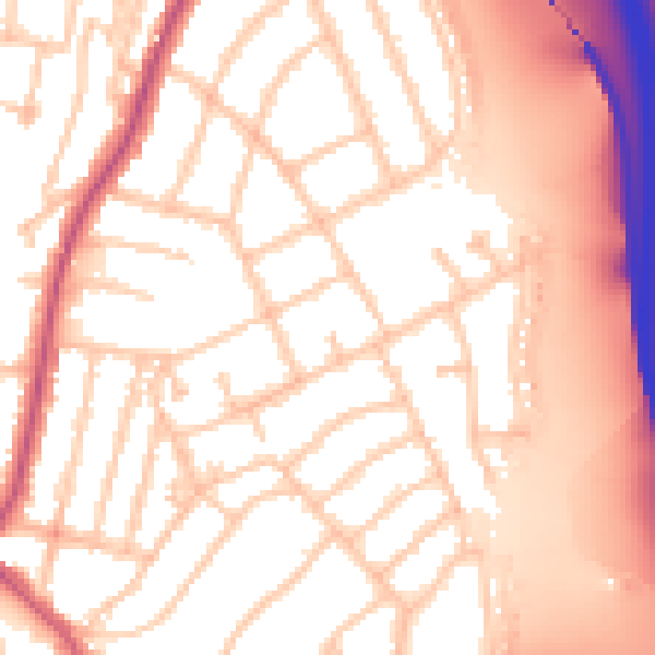 Daytime road noise heatmap for E11 2BW
