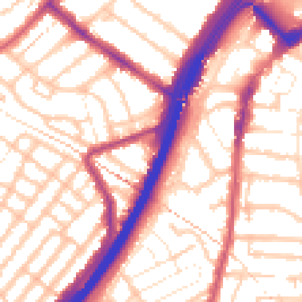 Daytime road noise heatmap for E11 4AD