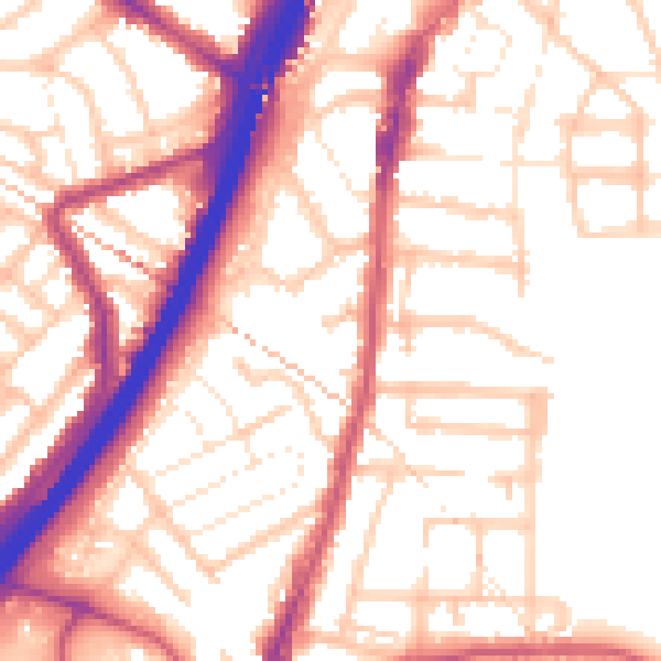 Daytime road noise heatmap for E11 4TF