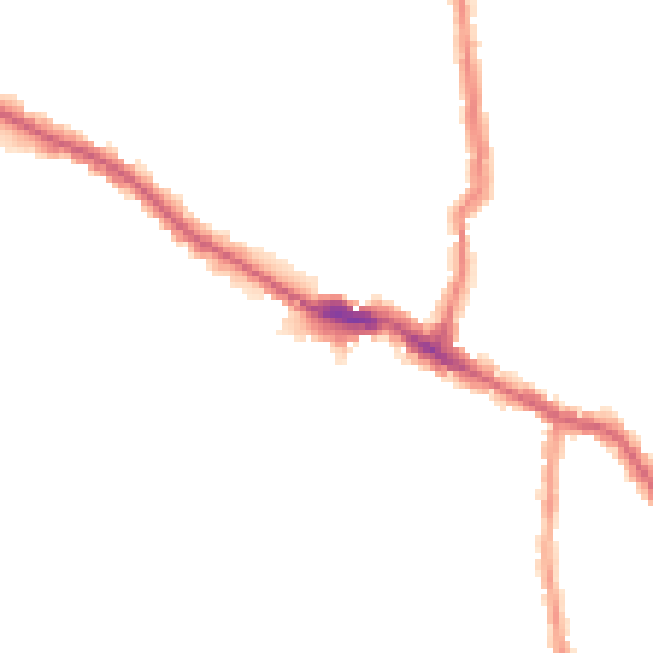 Night-time road noise heatmap for E13 0AT