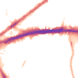 Night-time road noise heatmap for E16 1PZ