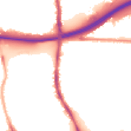 Night-time road noise heatmap for E16 3JU