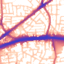 Daytime road noise heatmap for E16 4AJ
