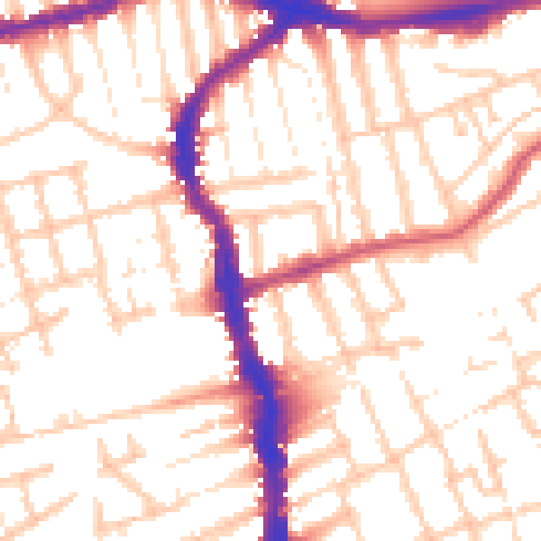Daytime road noise heatmap for E17 3AB