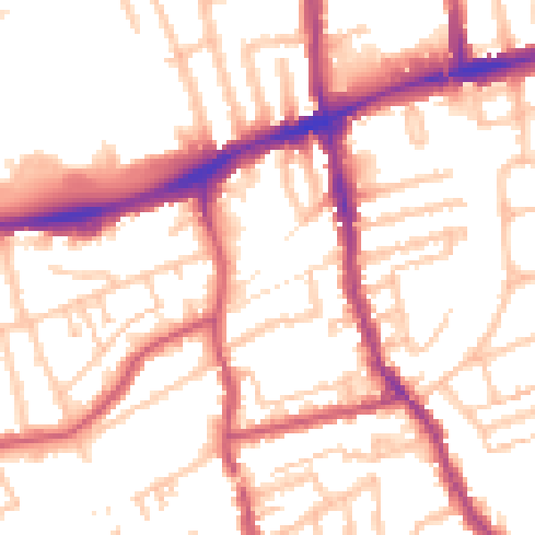 Daytime road noise heatmap for E17 3AF