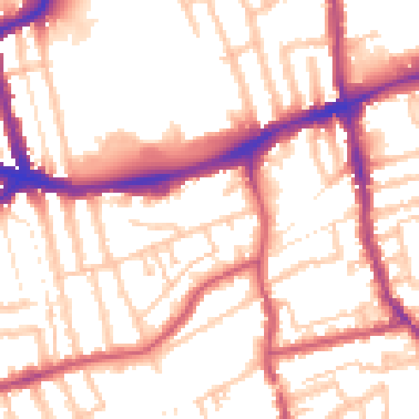 Daytime road noise heatmap for E17 3DE