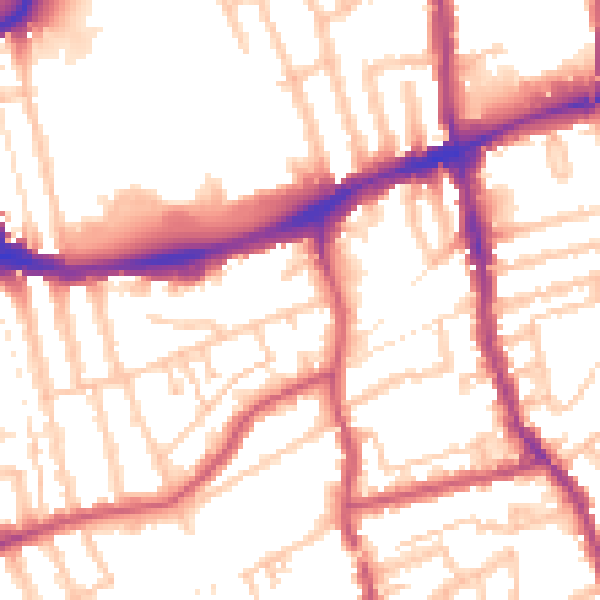 Daytime road noise heatmap for E17 3DG