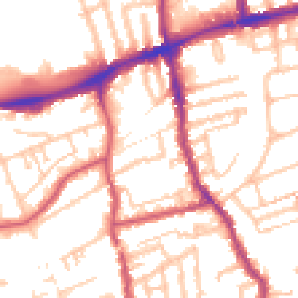 Daytime road noise heatmap for E17 3FA