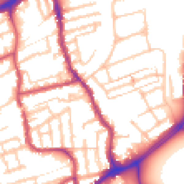 Daytime road noise heatmap for E17 3NU